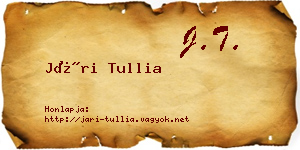 Jári Tullia névjegykártya
